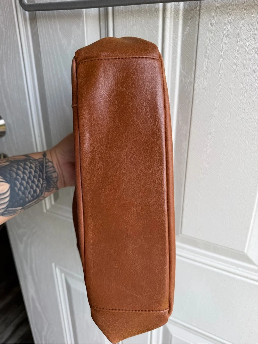 Madison Studio Genuine Leather Cognac Brown Y2K Crossbody Shoulder Bag